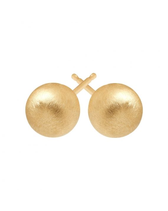9.5mm Satin Ball Stud Earrings in 14kt Yellow Gold