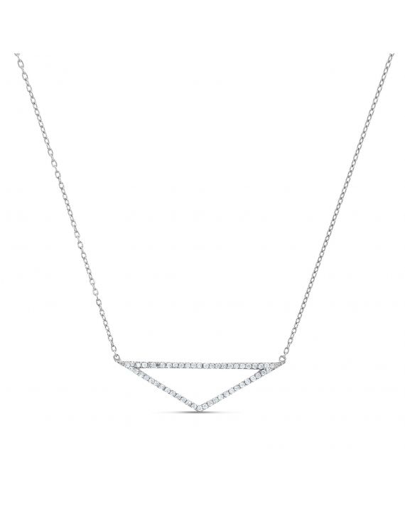 Triangle Diamond necklace in 18k white gold
