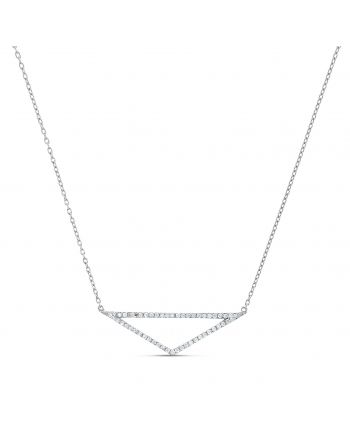 Triangle Diamond necklace in 18k white gold